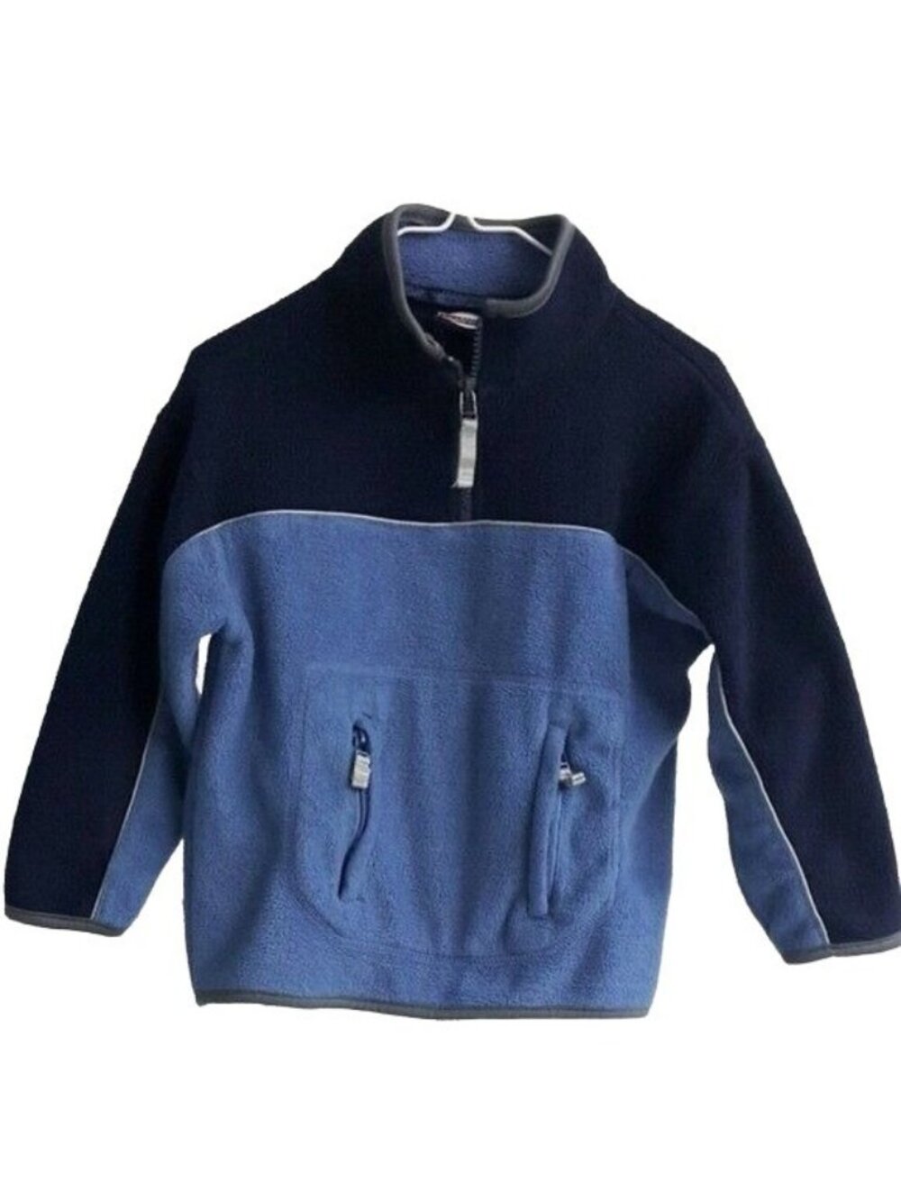 Sportrax Boys 1/4 Zip Pullover Jacket Blue Size 5 Med Pockets High Collar Fleece